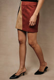 Sabrina Suede Colorblock Skirt