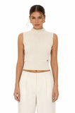 The Essential Sleeveless Ribbed Turtleneck Sweater