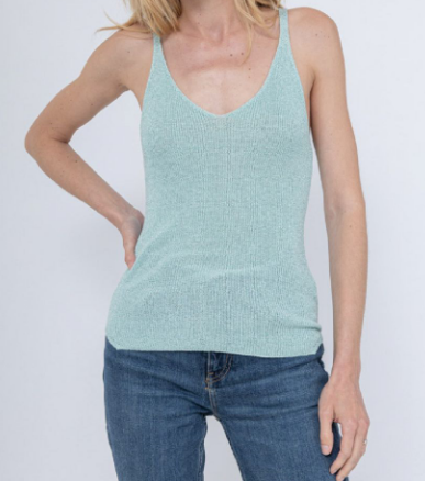 Italian Sparkle Sleeveless Knit Sweater