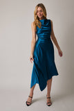 Samantha Sleveless Bias Satin Midi Dress