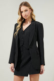 Rica Suave Fitted Notch Lapel Blazer - Black