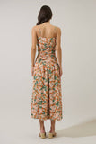 Heida Floral Bristol Ruched Maxi Dress- Orange