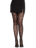 Camellia Lace Tights: Black / One Size