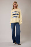 Round Neck Sardines Sweater Top- Melange