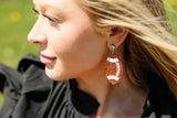 Glitter Acrylic Football Earrings