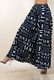 Vogue White Print Palazzo Pants - Black