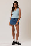 The Taylor Mid Waist Denim Mini Skort