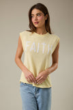 Lemon Glow “Faith” Muscle Sweater Top