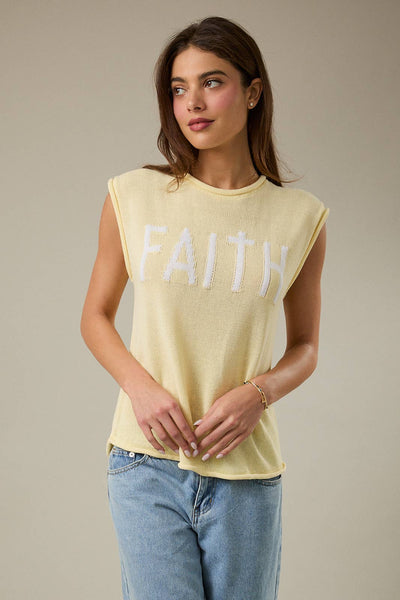 Lemon Glow “Faith” Muscle Sweater Top