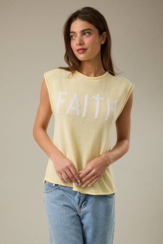 Lemon Glow “Faith” Muscle Sweater Top