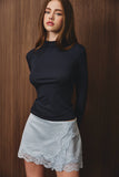 Mock Neck Long Sleeve Knit Top