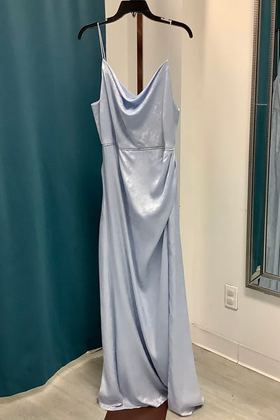 Adrianna Papell Cowl Neck Evening Gown - Sky Blue