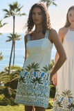 Senara Floral Sally Mini Dress- White Multi