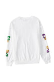 Sequin Mardi Gras Graphic Sweatshirt