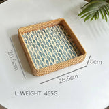 Sardine Shell Inlay Rattan Tray