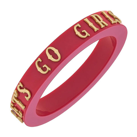 Let's Go Girls Resin Bangle Bracelet in Fuchsia