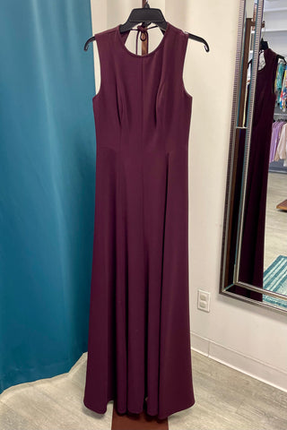 Halston Iris Scoop Back Evening Gown - Merlot