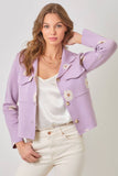 Mystree Flower Patterned Sweater Jacket