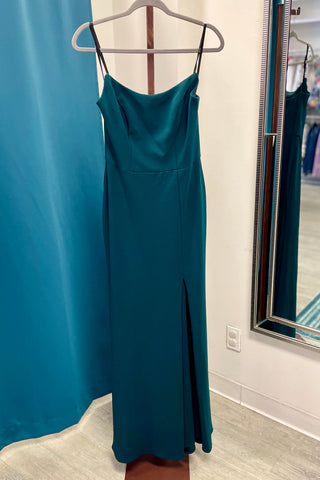 Aqua Stretch Strapless Gown - Pine Green