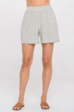 Becky Striped Cotton Relaxed Fit Shorts with Pockets.
