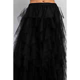 Cascading Tulle Mesh Layered Midi Skirt