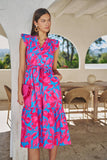 Meira Floral Charlotte Button Midi Dress
