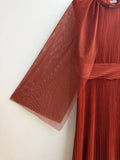 Sienna Mid Length Pleats + Tulle Cape Dress