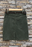 Italian Corduroy Skirt w/ Belt
