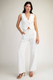 Twyla Tweed Pleated Pants - Ivory