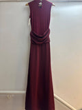 Italian High Neck Solid Ruched Mesh Dress