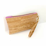Cork Simple Wristlet | Rustic Cork: Natural Zipper / Small