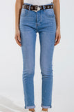 The Q2 Skinny Washed Sparkle Jeans
