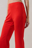 Hemary Cropped Flare Pants- Red
