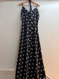 Italian Satin Polka Dot Spaghetti Strap Dress