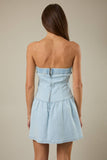 The Rebecca Strapless Fit & Flare Dress - Denim