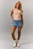 Off-Shoulder Striped Knot Top