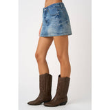 Washed Denim Classic Mini Skort
