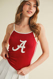 “A” Alabama Contrast Trim Tank Top