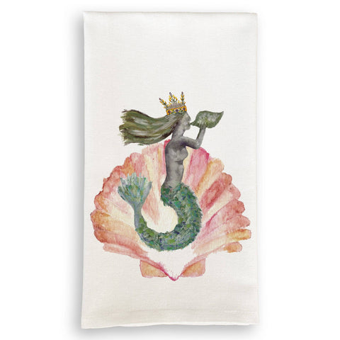 Mermaid with Crown: Dishtowel