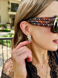Ghost Pave Fringe Earrings in White