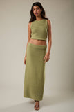 Sleeveless Round Neck Ribbed Crop Sweater Top- Light Pink