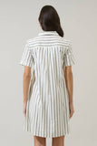 Kamara Striped Ivina Collared Mini Dress- Marshmallow