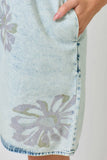 Mystree Floral Printed Denim Shift Dress - Rose Haze