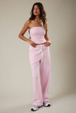 Mid-Rise Wide Leg Sweatpant- Butter