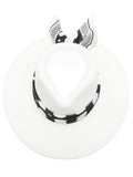 A Stroll a Day Rancher Hat with Scarf - White