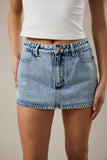 The Taylor Mid Waist Denim Mini Skort