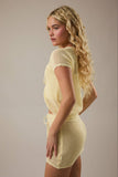 Crochet Front Tie Top- Yellow