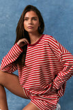 Waldo Long Sleeve Round Neck Striped Top