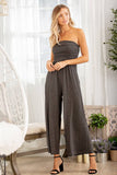 The Maddy Tube Solid Ruched Jumpsuit