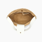 Sunset Straw Bucket Mini Tote Bag: Brown